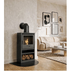 BIO ETHANOL STOVE CHARCOAL BLACK STOVE 1 with HEARTH and PIPE 