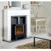 Adam Oxford Stove Fireplace in Pure White with Electric glass Stove in Black, 48 Inch Adam Oxford Stove Fireplace in Pure White with Electric glass Stove in Black, 48 Inch