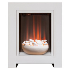  Adam Monet Fireplace Suite in Pure White with Electric Fire, 23 Inch