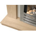 Adam Malmo Fireplace in Oak with Helios Electric Fire in Brushed Steel, 39 Inch