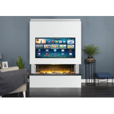 Electric Fire large Remote control included Media Wall Kit 