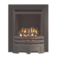 VOLA 400 BLACK GAS FIRE GLASS FRONTED H.E. SLIDE