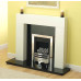 Fireplace Suite: The Shelly in White with Silver Albion Gas Fire