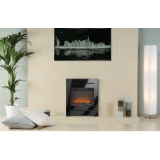 Electric Fire Black glass frame remote control freestanding